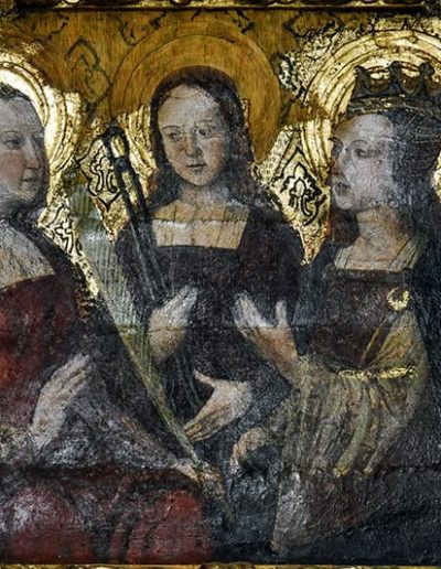 Retablo mayor. Santa con palma de martirio, Santa Apolonia y Santa Catalina