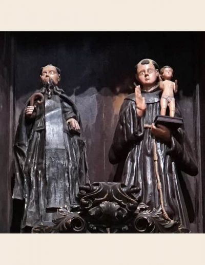 Retablo del Sagrado Corazón. San Antonio de Abad y San Antonio de Padua