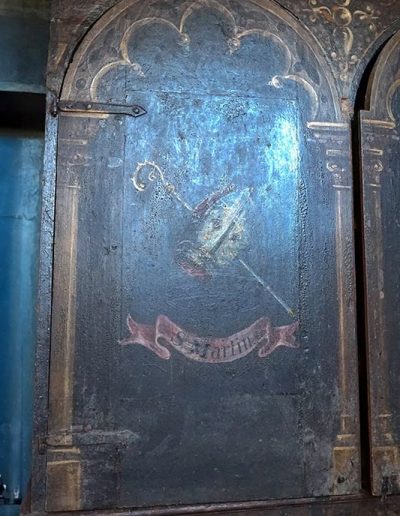 Retablo de San Martín y San Antolín. Inscripción
