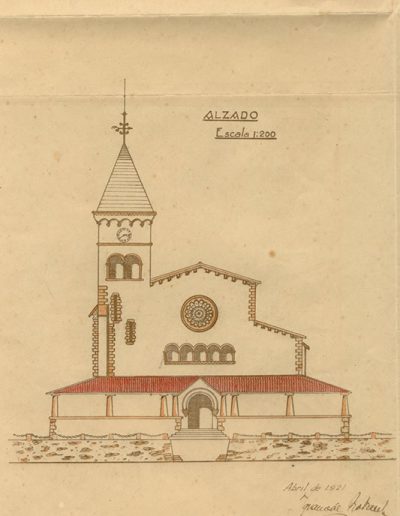 Proyecto de nueva iglesia. Alzado